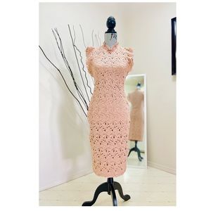 Pink Nude Lace Dress